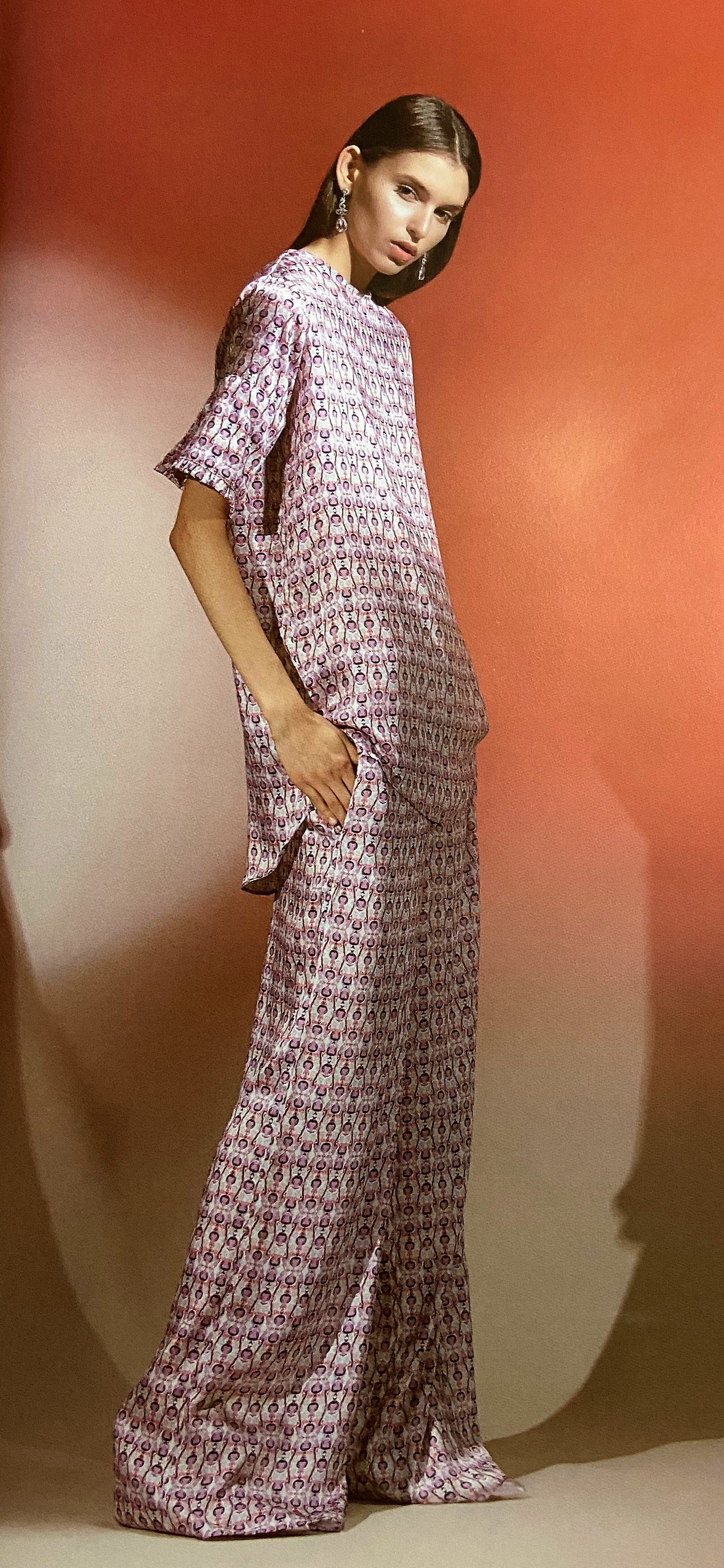 Pantalone a palazzo in fantasia
