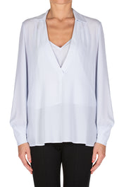 Camicia scollo a V in doppia georgette