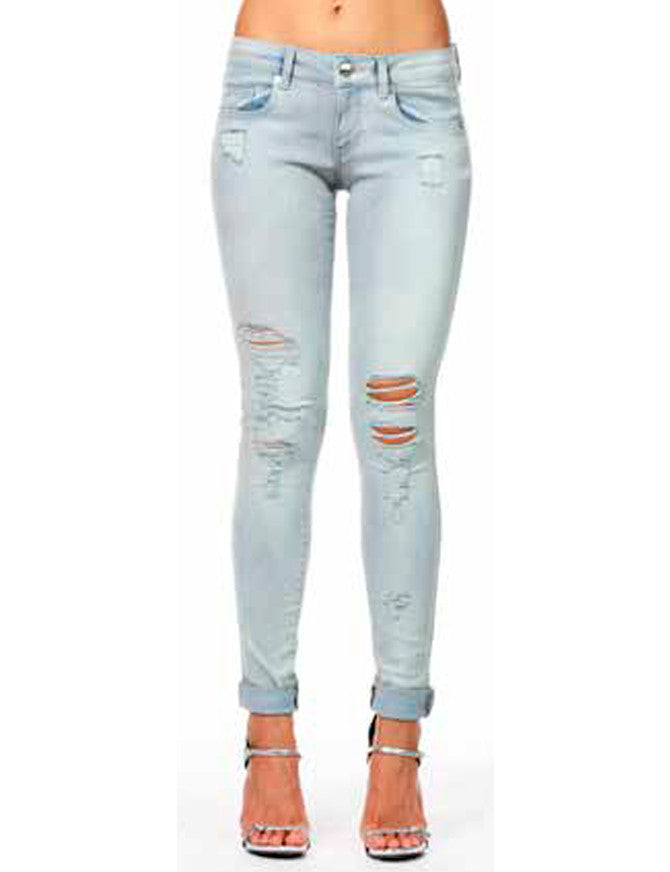 Jeans skinny strappato