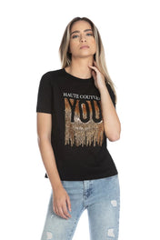 Tshirt con pailettes oro