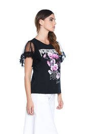 Tshirt con maniche in tulle