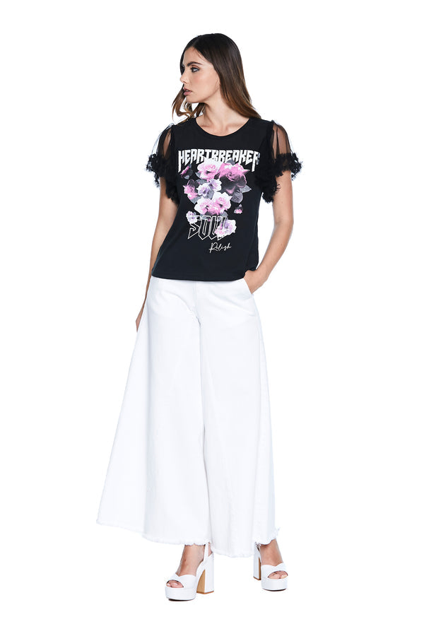 Tshirt con maniche in tulle
