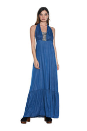 Abito lungo lavaggio denim