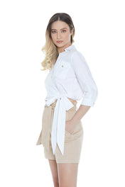 Blusa corta con taschini