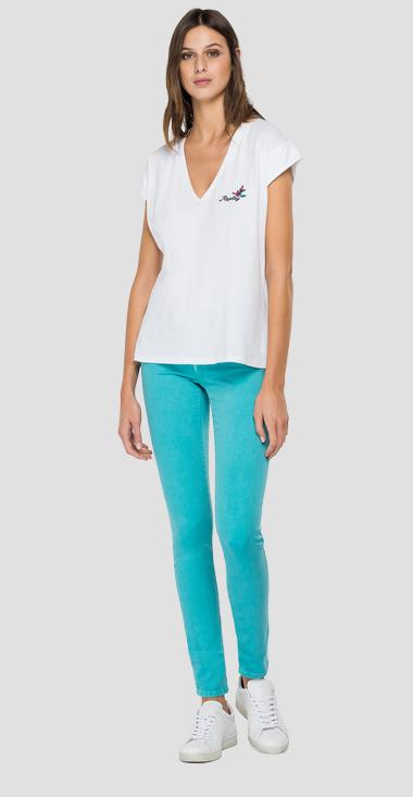 T-shirt in jersey con ricamo