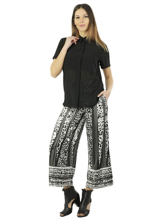 Pantalone a palazzo animalier