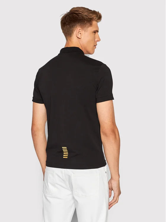 Polo cotone EA7 nero