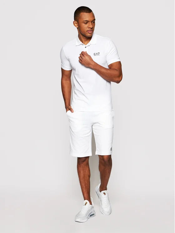 Polo cotone EA7 bianco