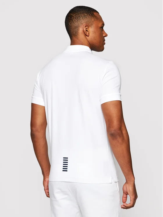 Polo cotone EA7 bianco