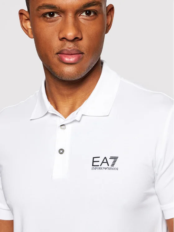 Polo cotone EA7 bianco