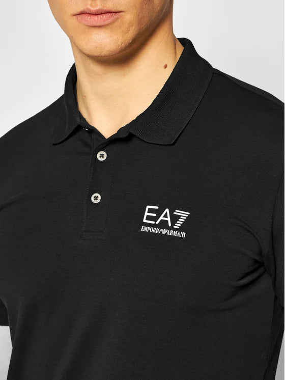 Polo cotone EA7 nero