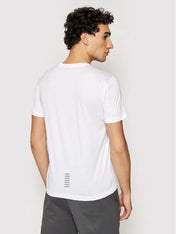 Tshirt in cotone con logo EA7 bianco