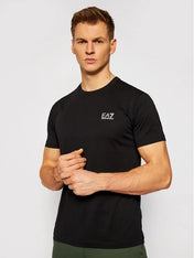 Tshirt in cotone con logo EA7 nero