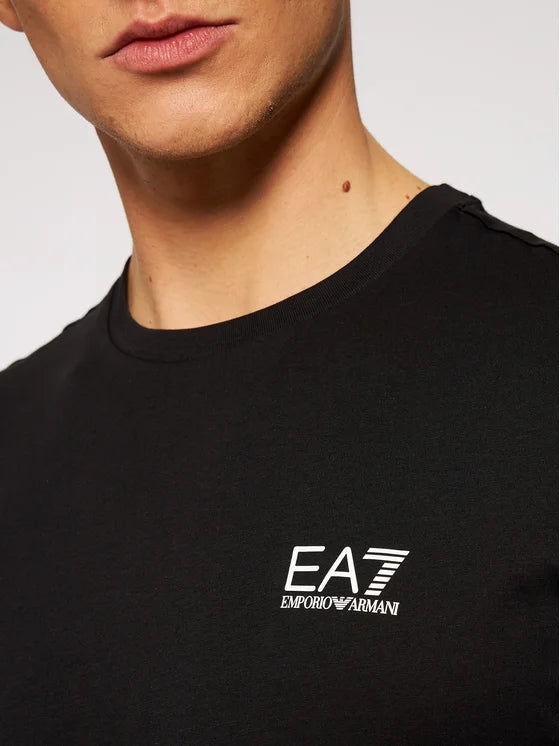 Tshirt in cotone con logo EA7 nero