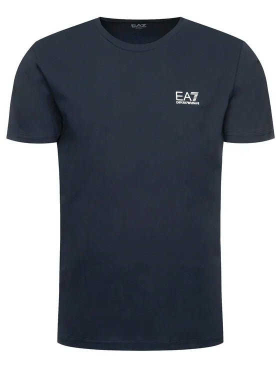 Tshirt in cotone con logo EA7 blu