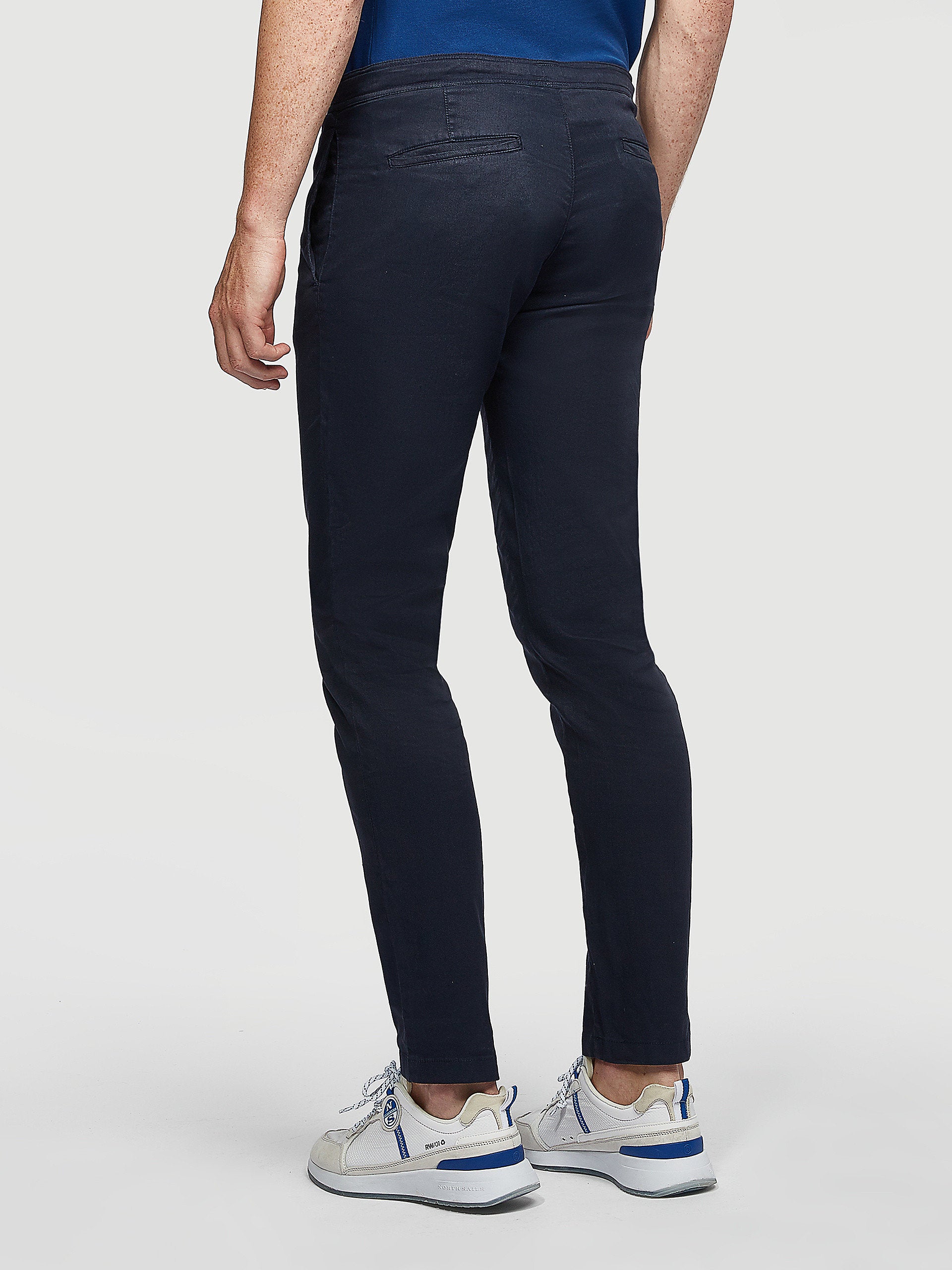 Panta chino con coulisse blu navy
