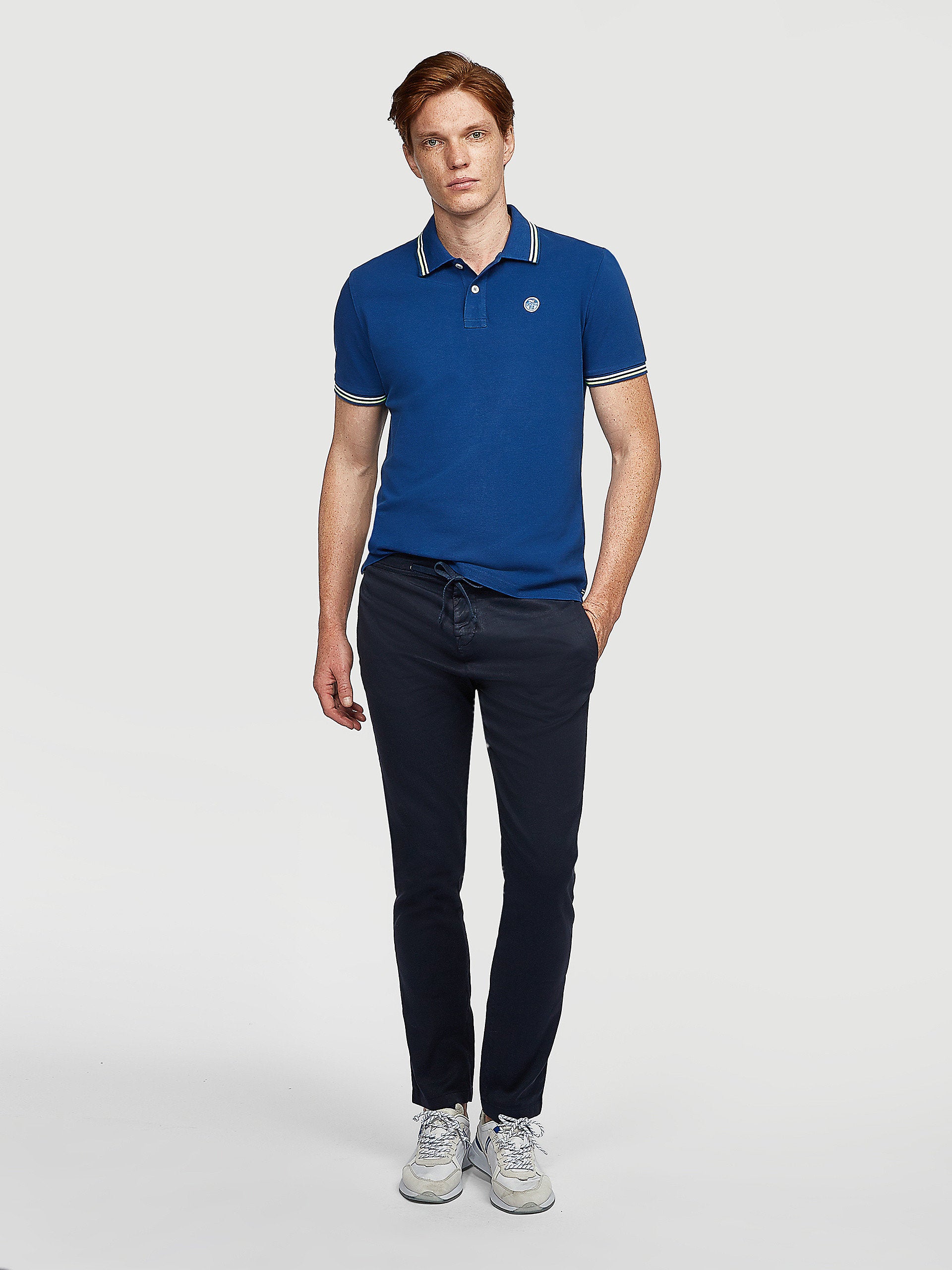 Panta chino con coulisse blu navy