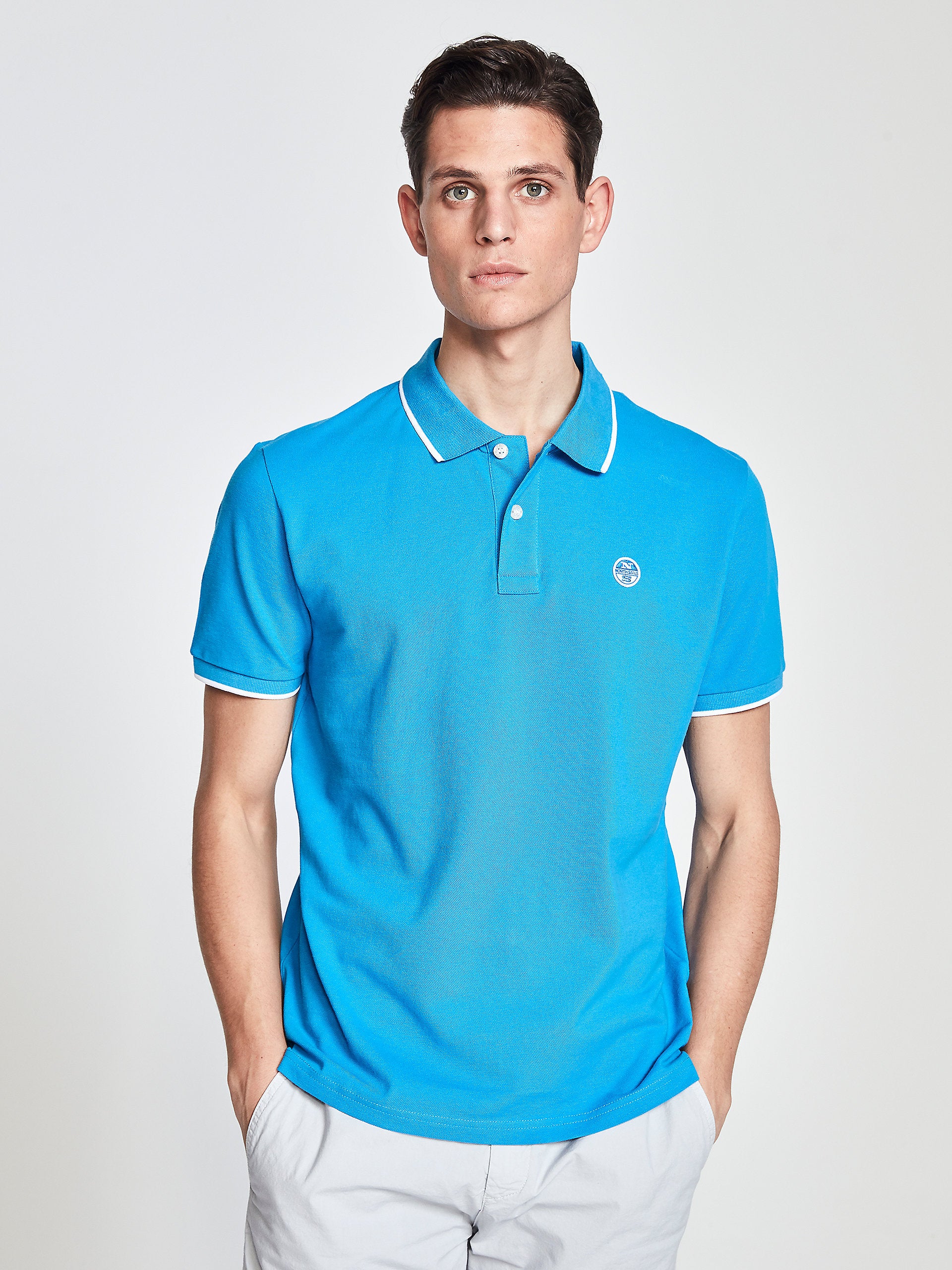 Polo azzurra in piquet