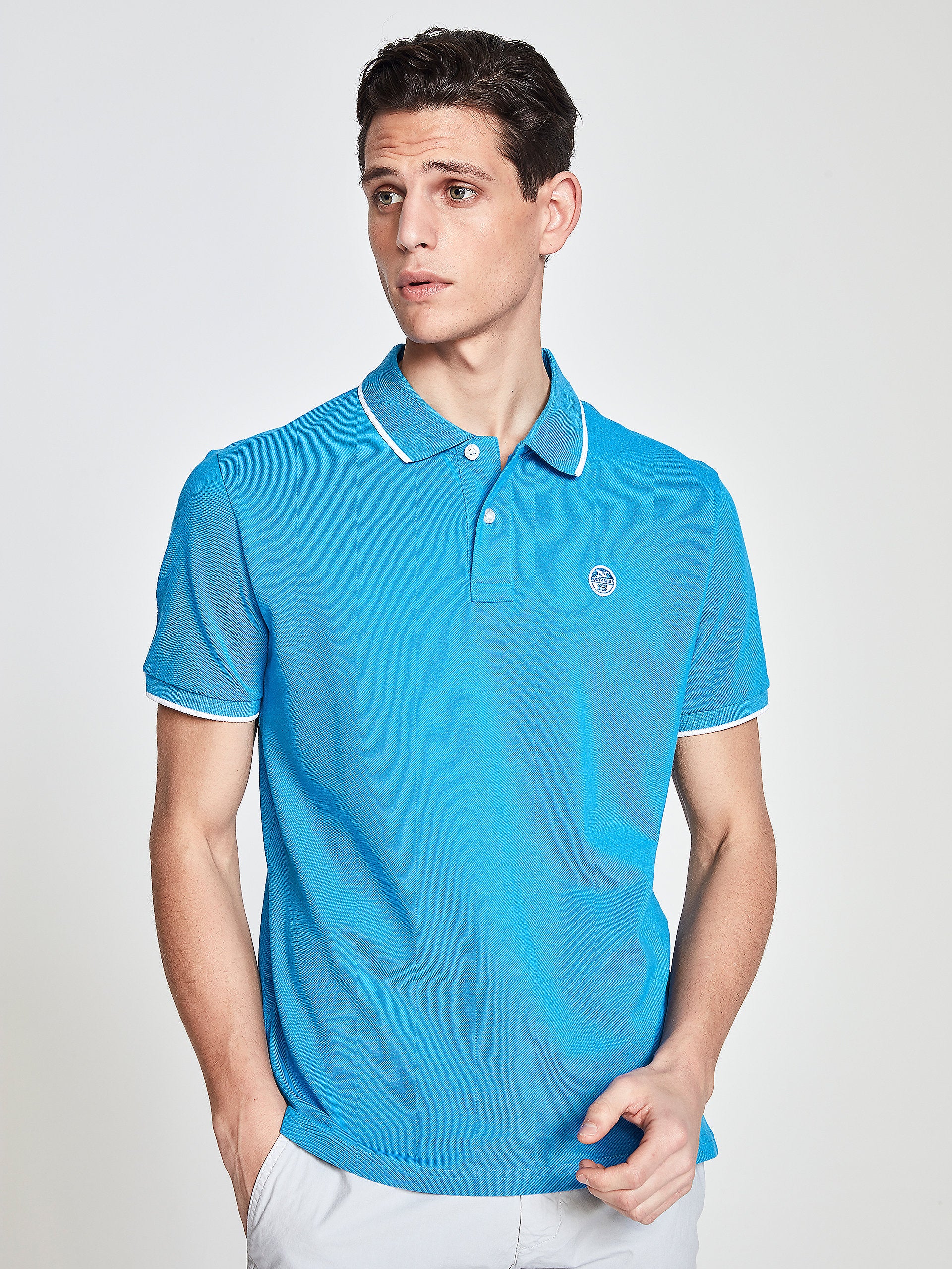 Polo azzurra in piquet