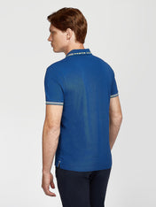 Polo in piquet bluette