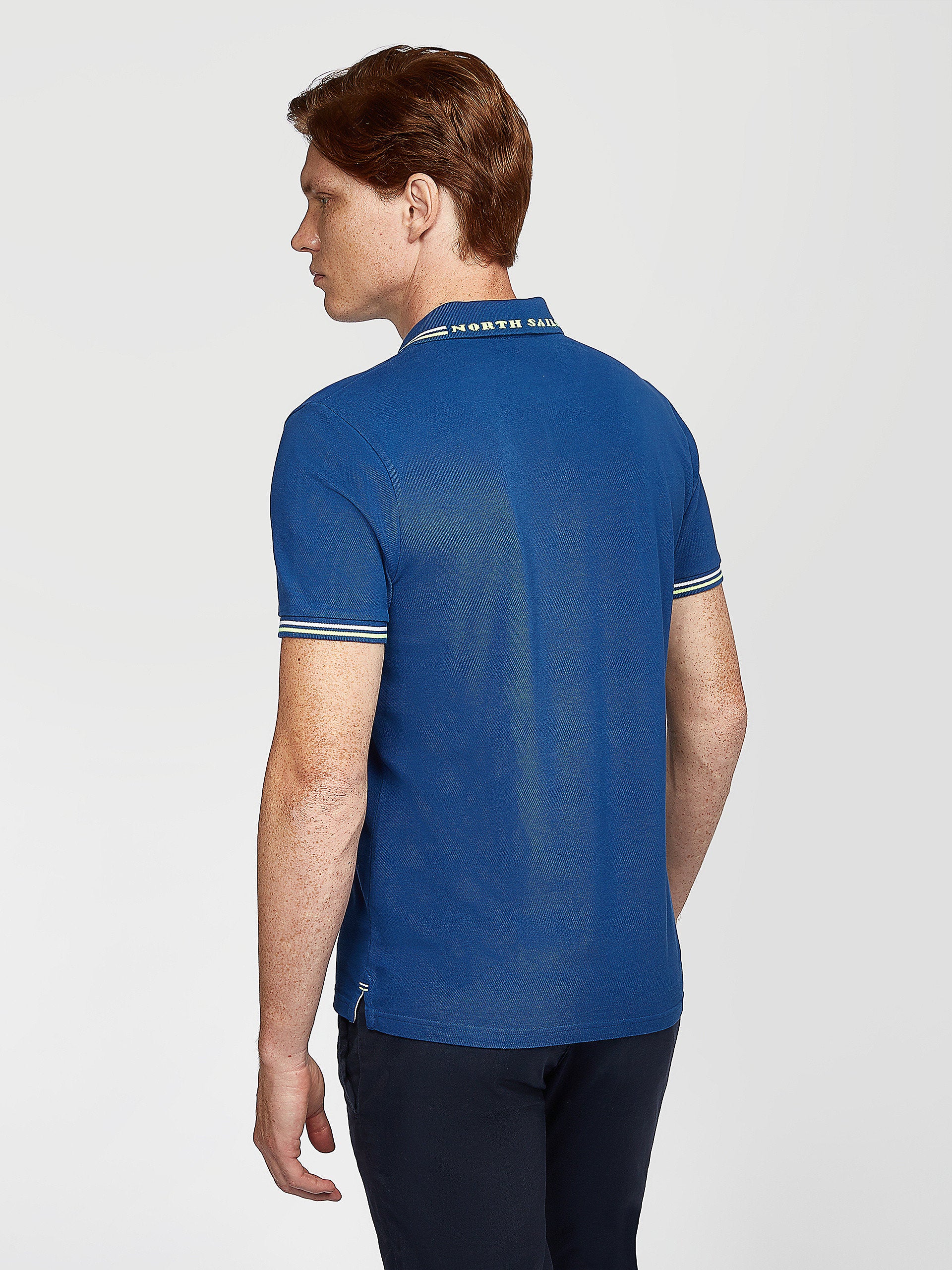 Polo in piquet bluette