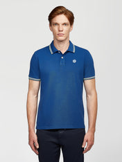 Polo in piquet bluette