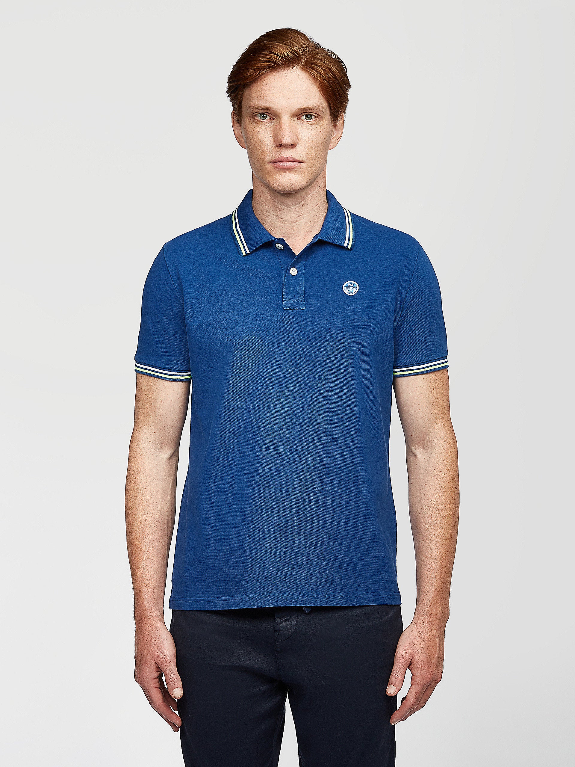 Polo in piquet bluette