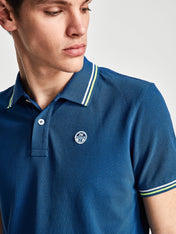 Polo in piquet bluette