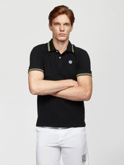 Polo in piquet nera