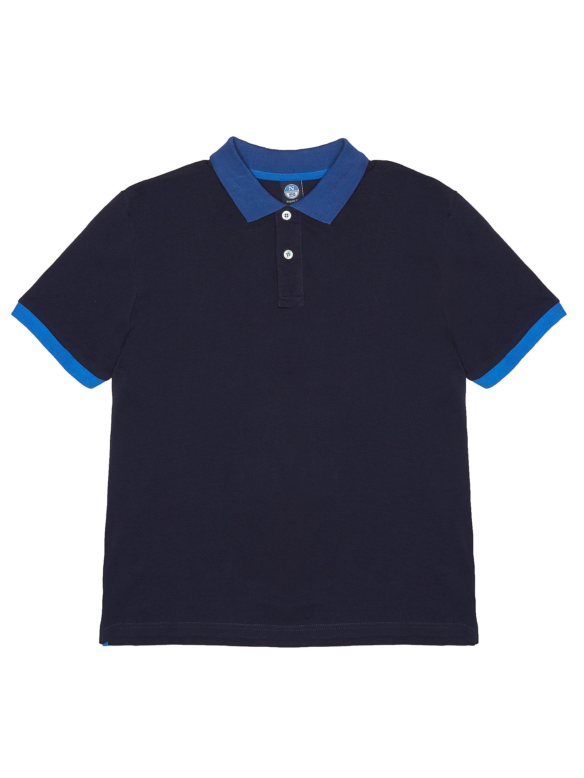 Polo blu con contrasti
