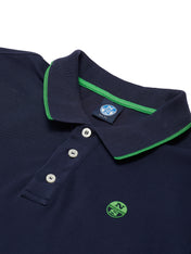 Polo stretch in piquet blu