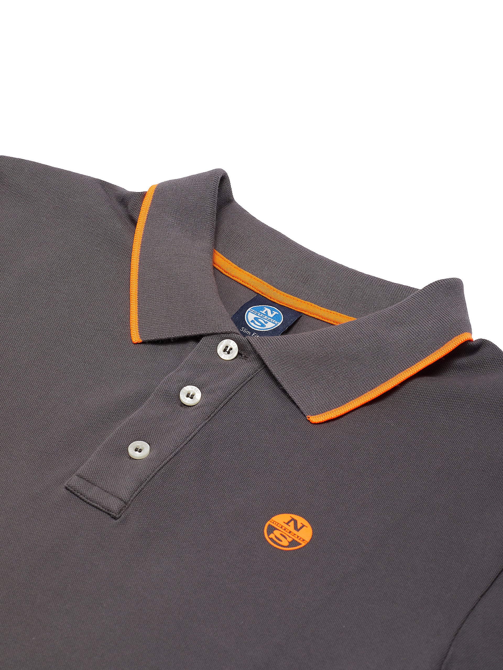 Polo stretch in piquet grigia