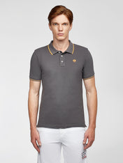 Polo stretch in piquet grigia
