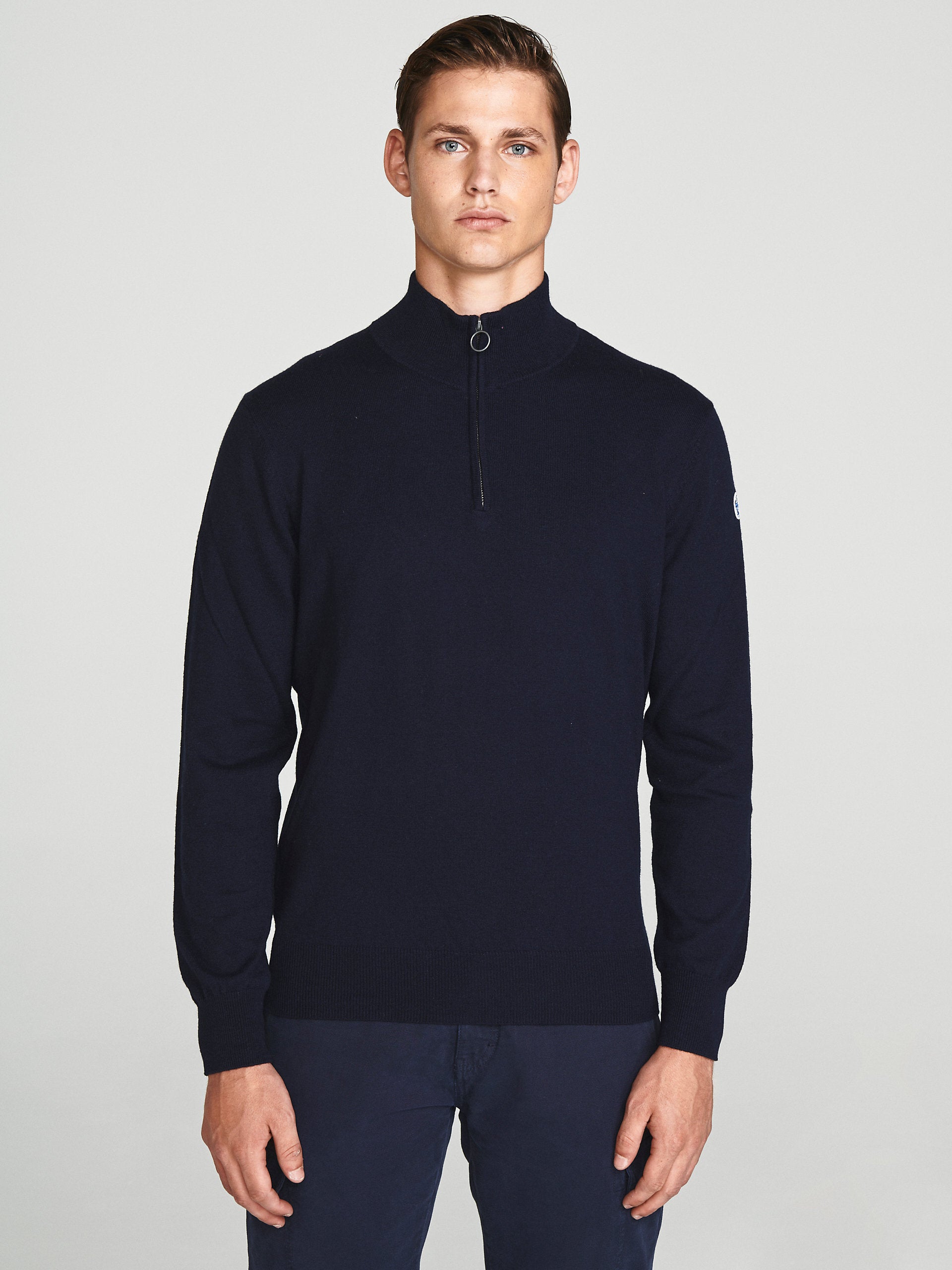 Maglia in lana con mezza zip