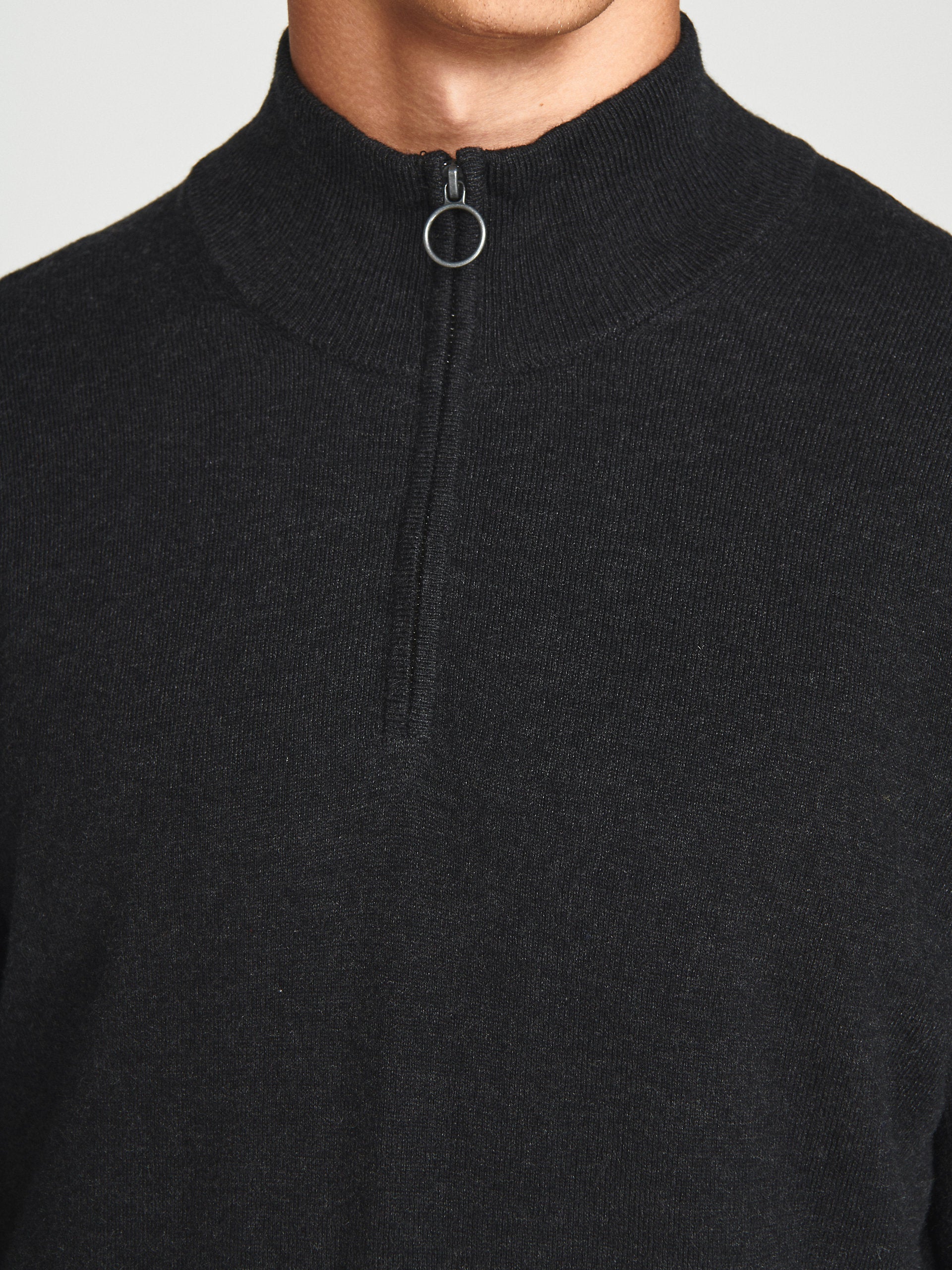 Maglia in lana con mezza zip