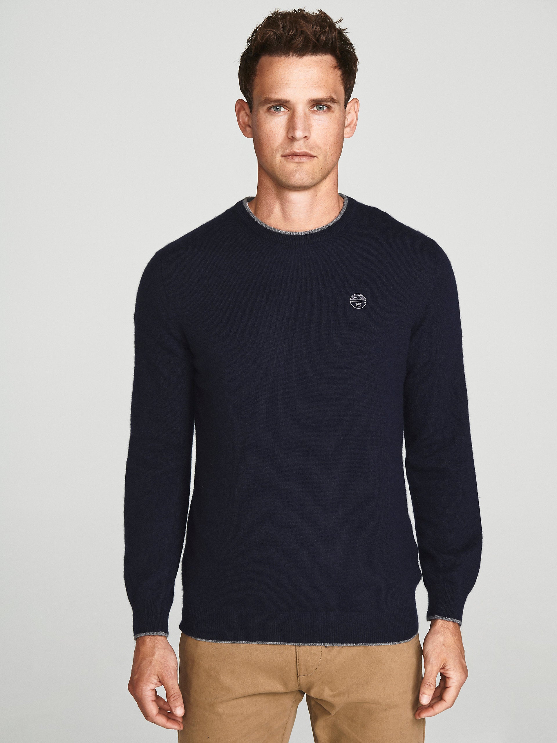 Maglia girocollo lana e cachemire