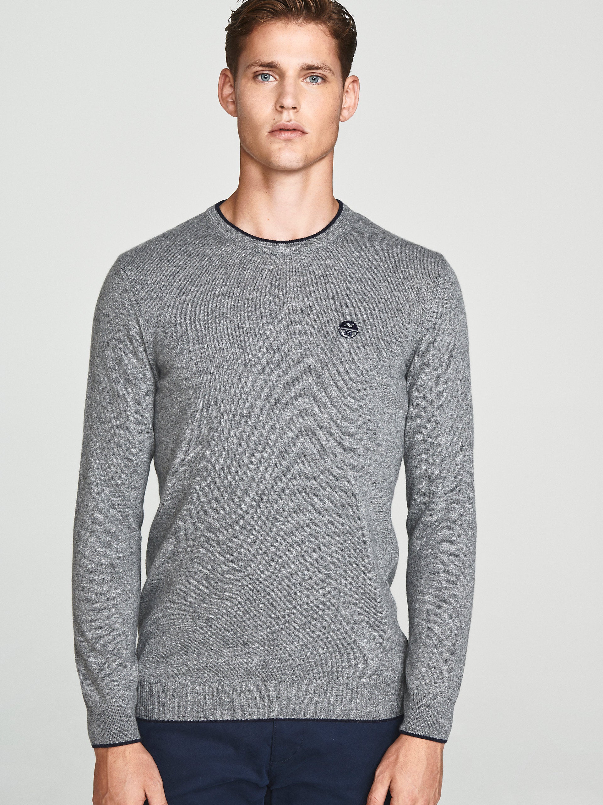Maglia girocollo lana e cachemire