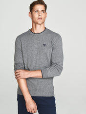 Maglia girocollo lana e cachemire