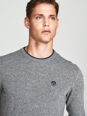 Maglia girocollo lana e cachemire