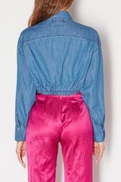 Camicia con nodo in jeans