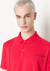 Polo in jersey di cotone rosso