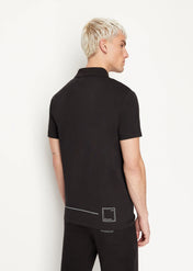 Polo in jersey di cotone nero