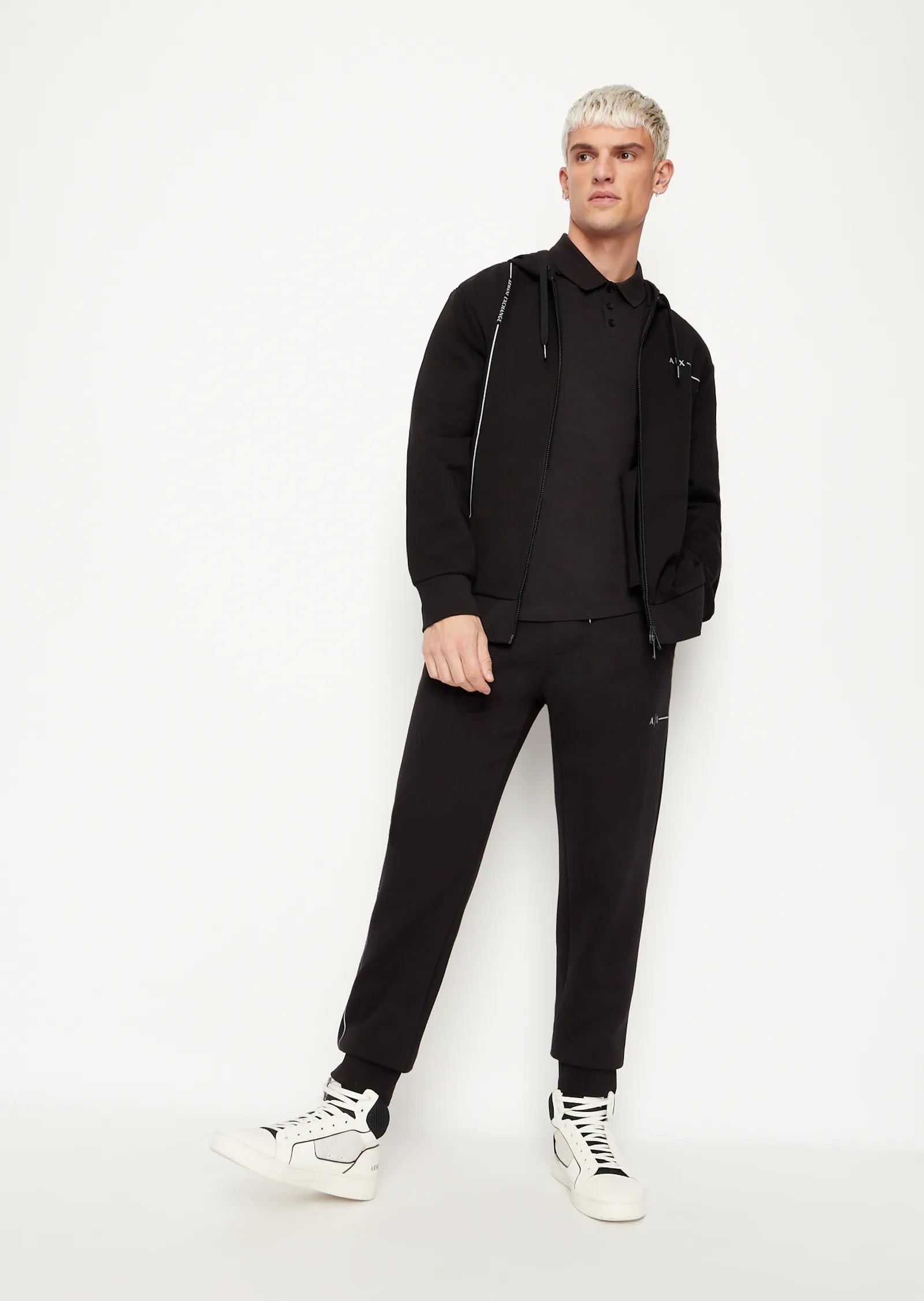 Polo in jersey di cotone nero