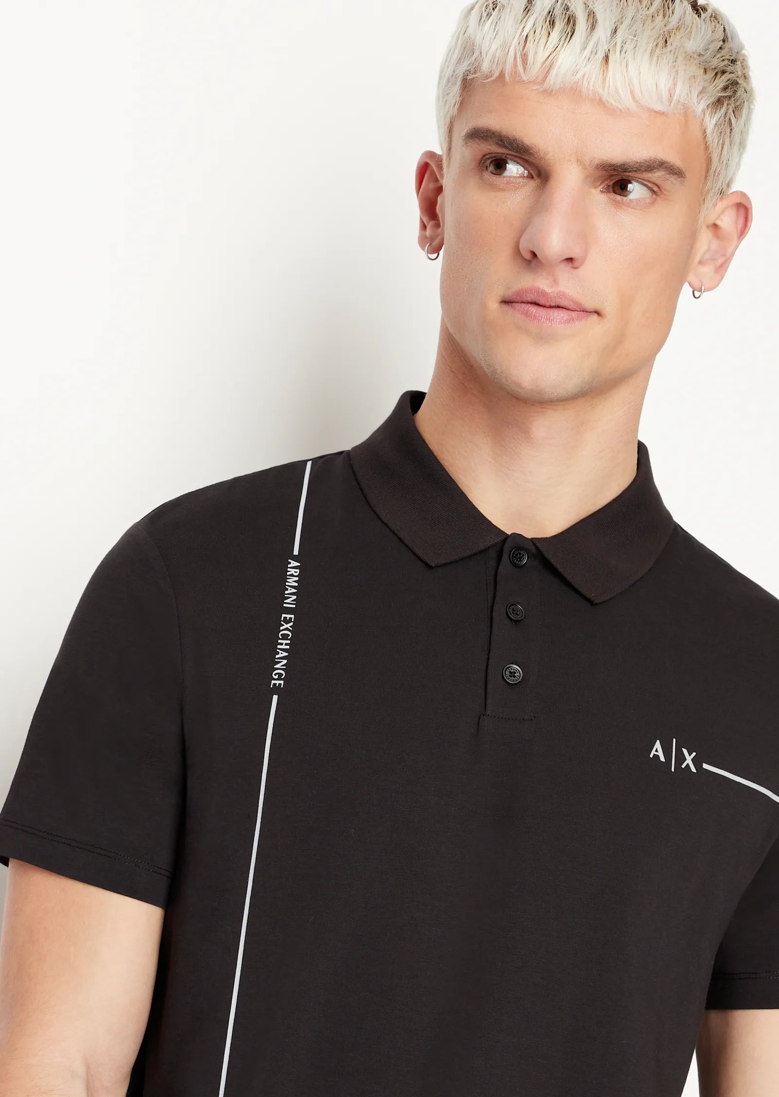 Polo in jersey di cotone nero