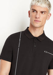 Polo in jersey di cotone nero