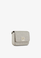 Tracolla media con logo beige