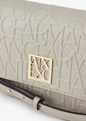 Tracolla media con logo beige