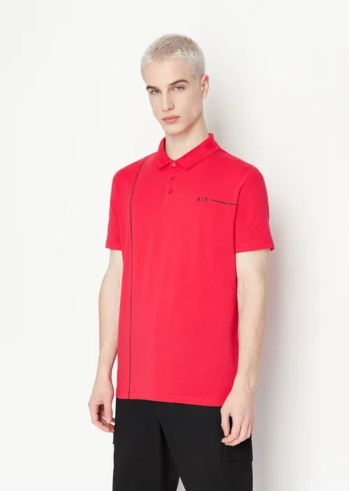 Polo in jersey di cotone rosso