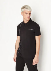 Polo in jersey di cotone nero