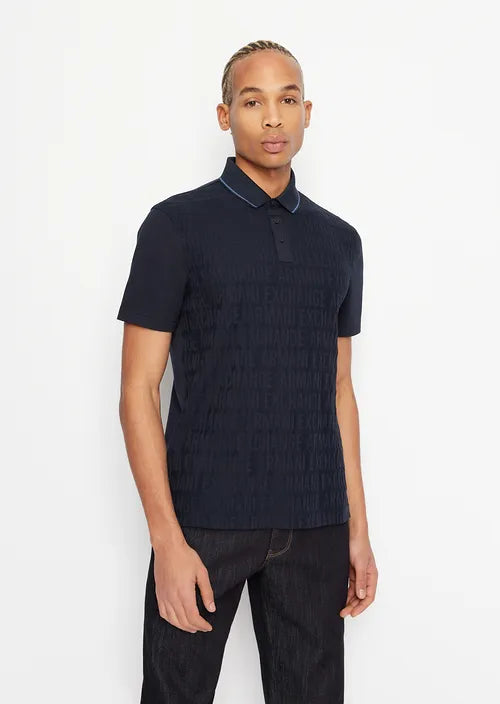Polo in jersey di cotone blu